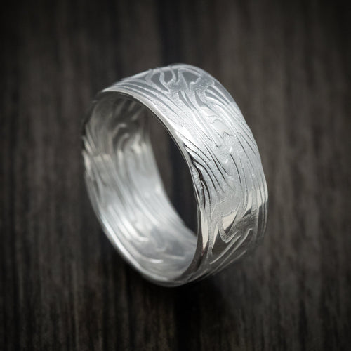 Dominion XII - Scale Kuro Damascus Steel Men's Wedding Ring Band - Nura Lab