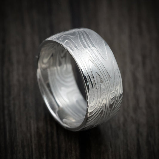 Sterling XI - Kinetic Kuro Damascus Steel Men's Wedding Ring Band - Nura Lab