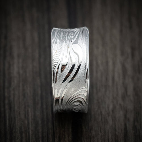Heritage XI - Kinetic Kuro Damascus Steel Men's Wedding Ring Band - view 3 - Nura Lab