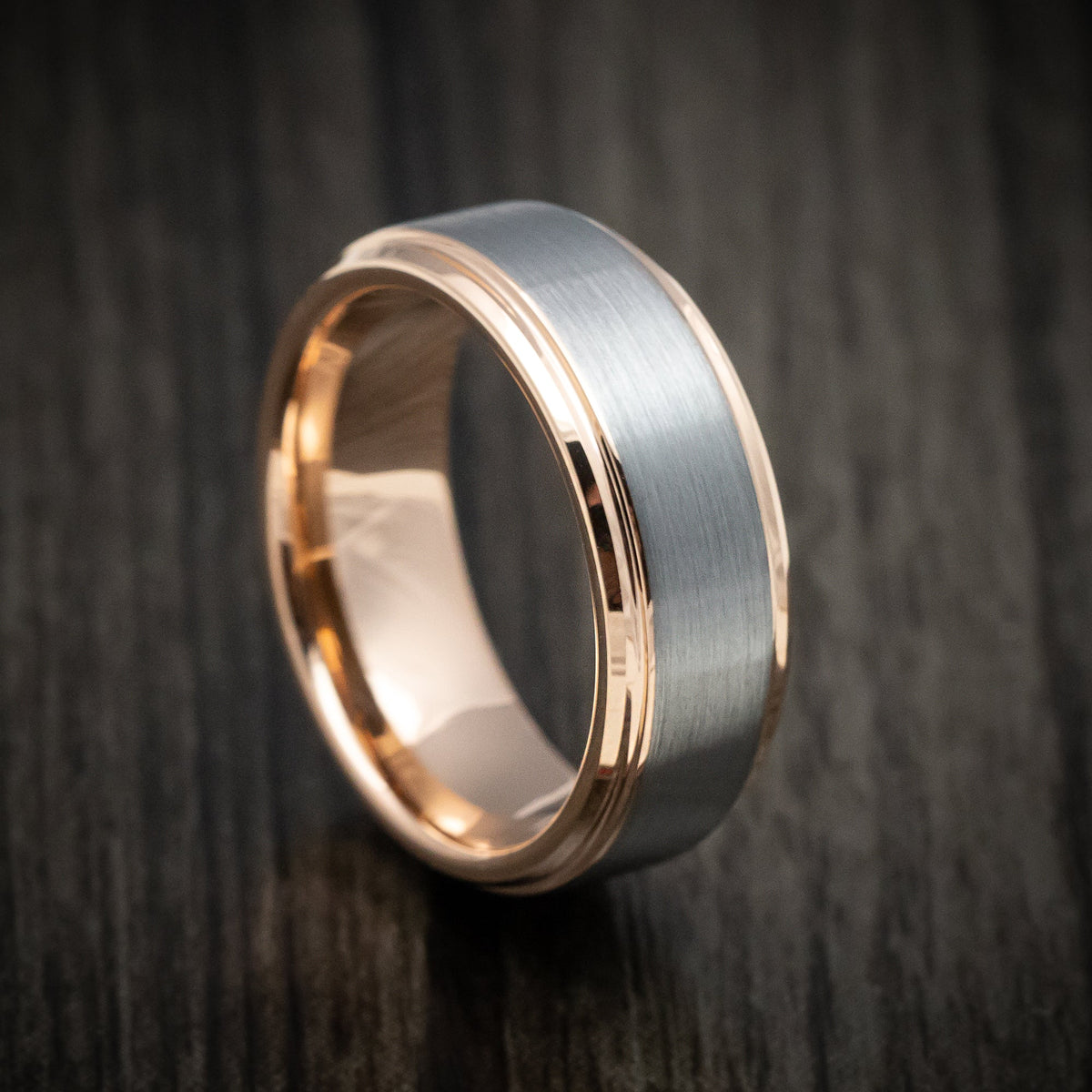 Waitakere XV - Tungsten Men's Wedding Ring with Golden Tungsten Sleeve Band - Nura Lab