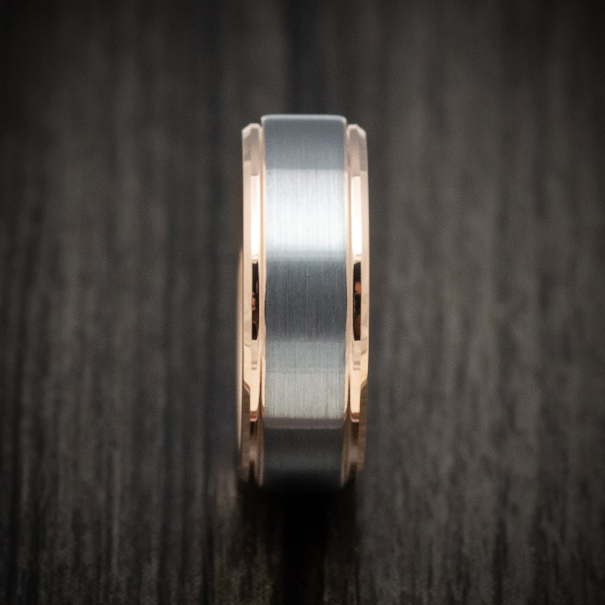 Waitakere XV - Tungsten Men's Wedding Ring with Golden Tungsten Sleeve Band - view 3 - Nura Lab