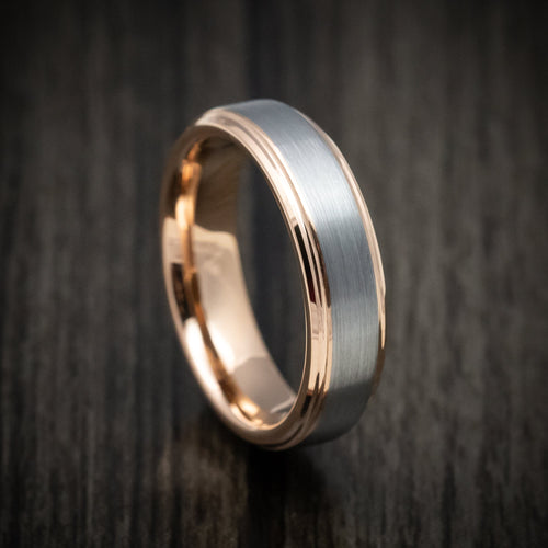 Harbour XV - Tungsten Men's Wedding Ring with Golden Tungsten Sleeve Band - Nura Lab
