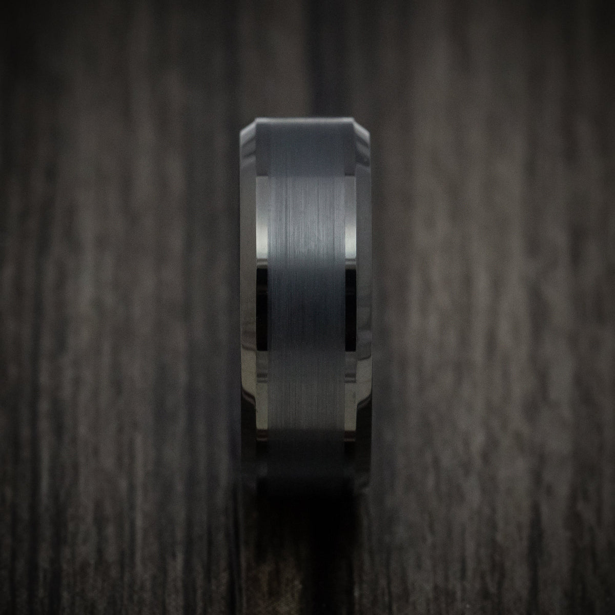 Dynasty XV - Black Tungsten Men's Wedding Ring with Satin Finish Band - view 3 - Nura Lab