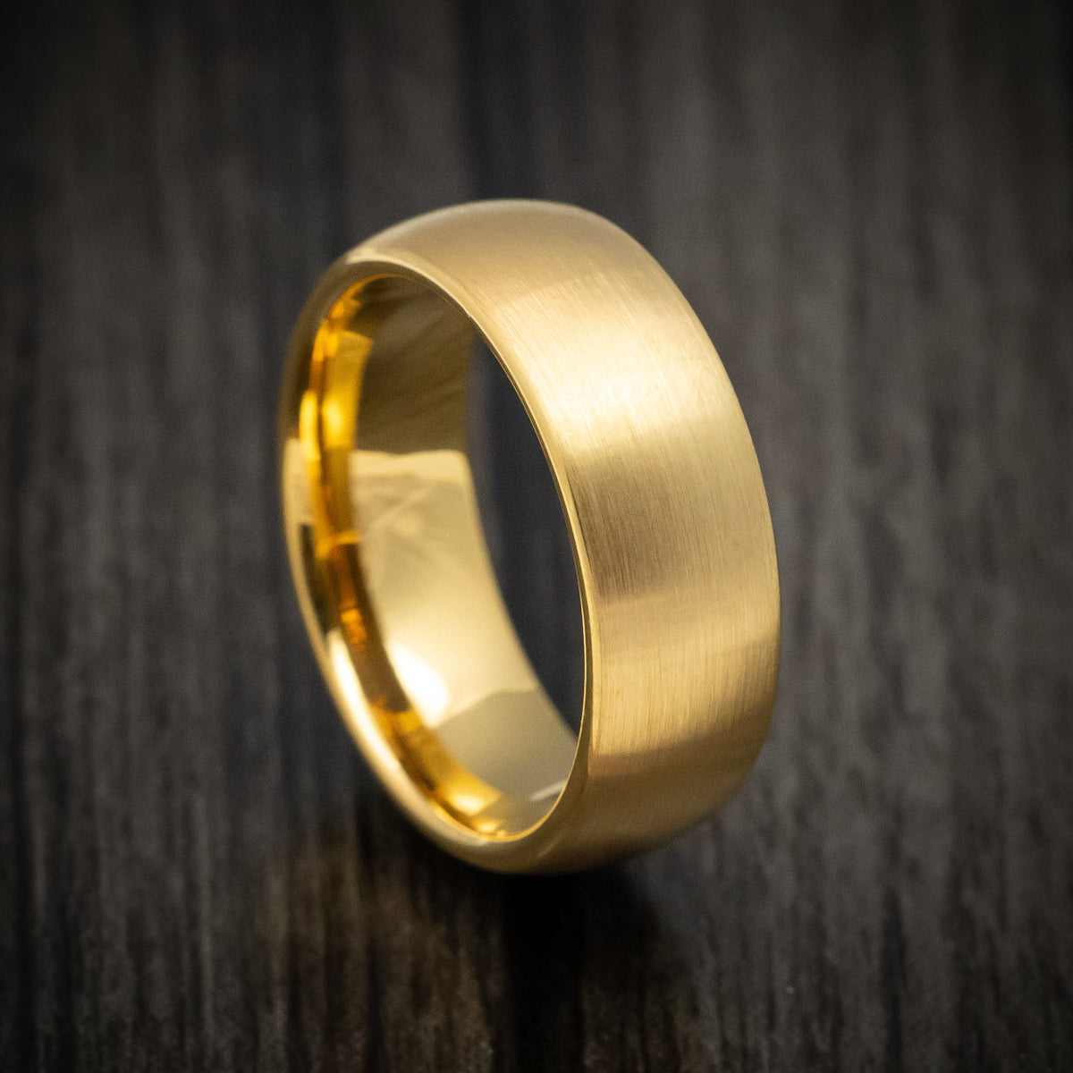 Frontier XVI - Golden Tungsten Men's Wedding Ring with Satin Finish Band - Nura Lab