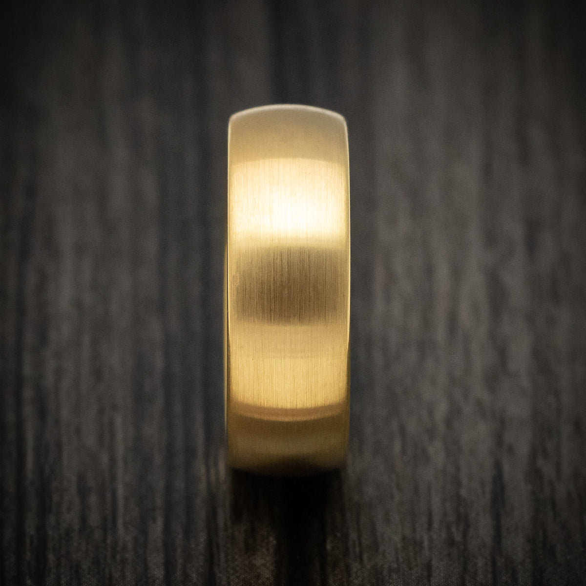 Frontier XVI - Golden Tungsten Men's Wedding Ring with Satin Finish Band - view 3 - Nura Lab