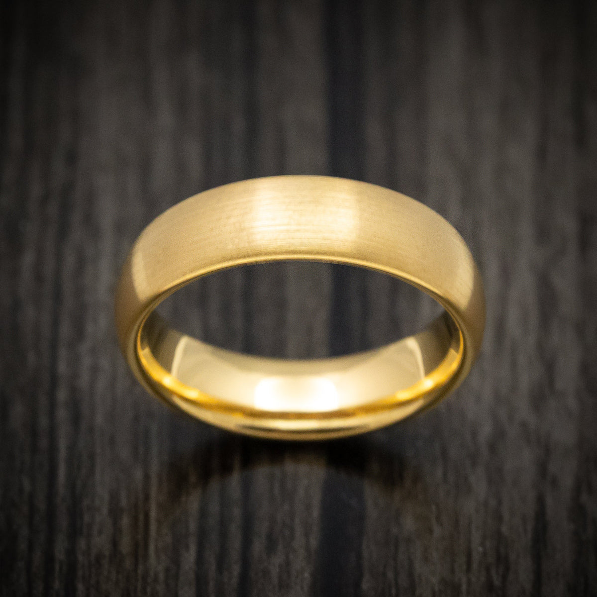 Pioneer XV - Golden Tungsten Men's Wedding Ring with Satin Finish Band - view 2 - Nura Lab