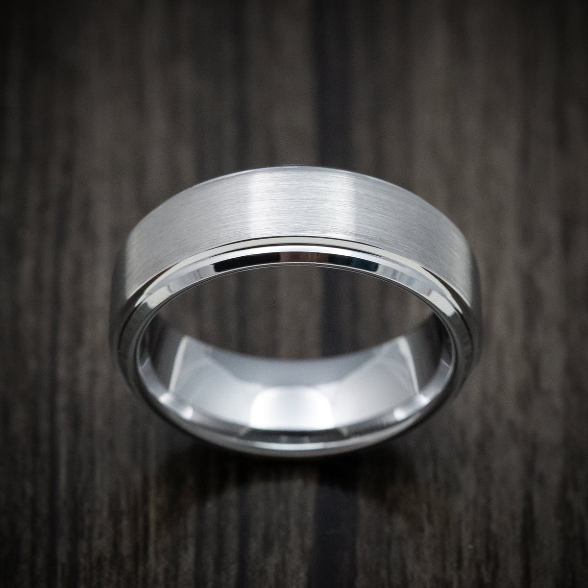 Monarch XVI - Tungsten Men's Wedding Ring with Satin Finish Band - view 2 - Nura Lab
