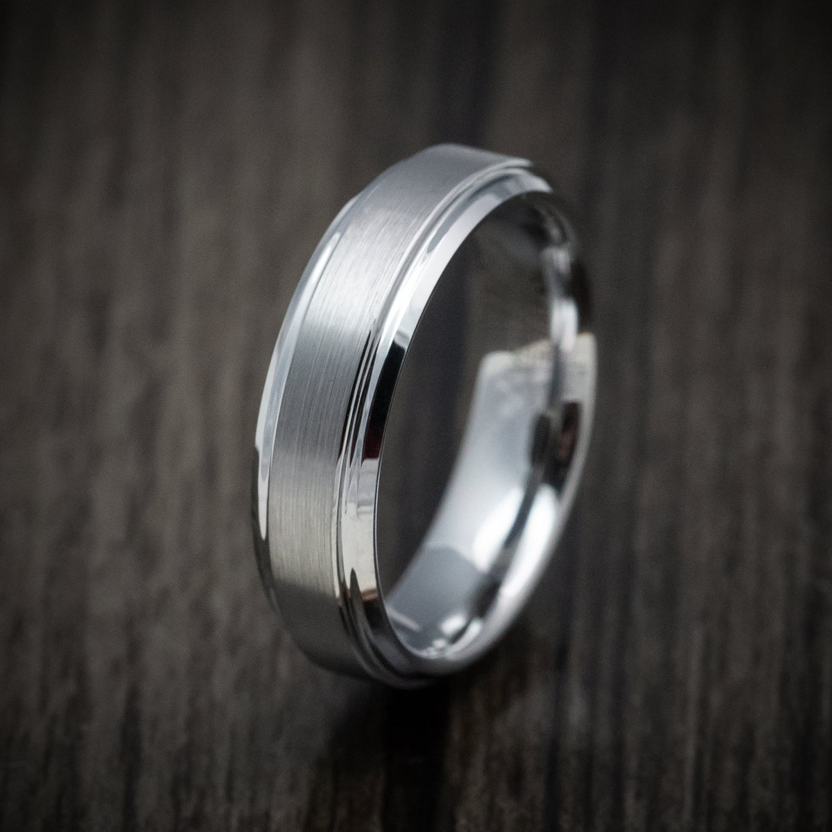 Pioneer XVI - Tungsten Men's Wedding Ring with Satin Finish Band - view 4 - Nura Lab