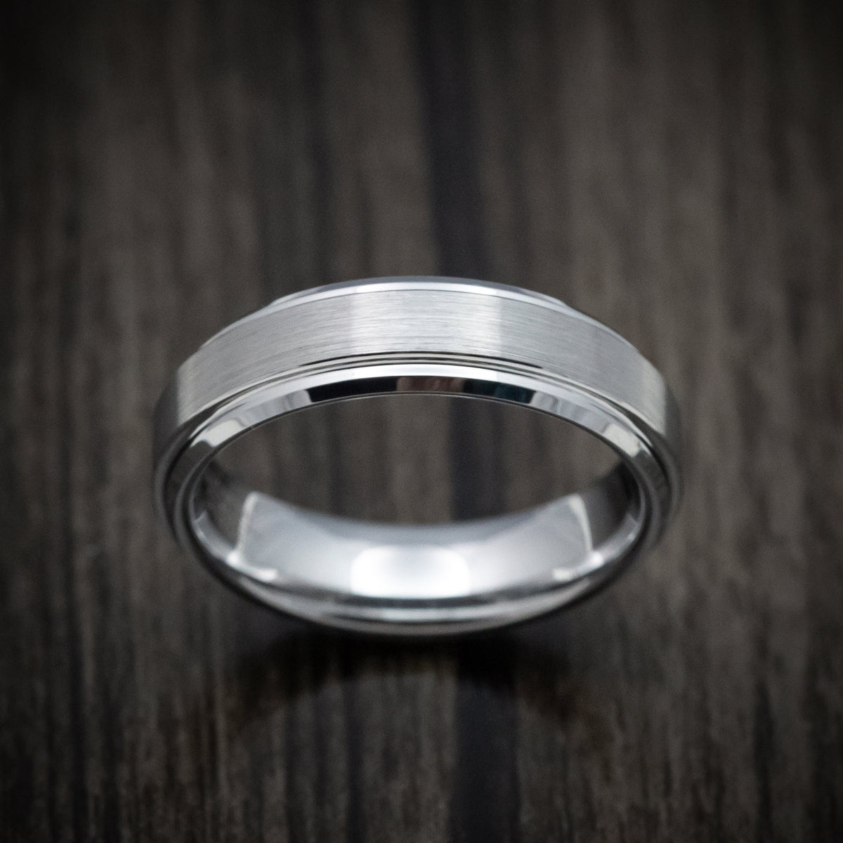 Pioneer XVI - Tungsten Men's Wedding Ring with Satin Finish Band - view 2 - Nura Lab