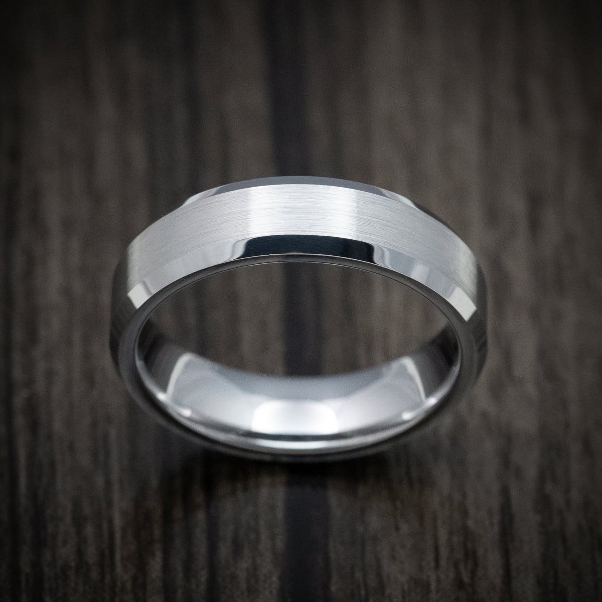 Echelon XVI - Tungsten Men's Wedding Ring with Satin Finish Band - view 2 - Nura Lab