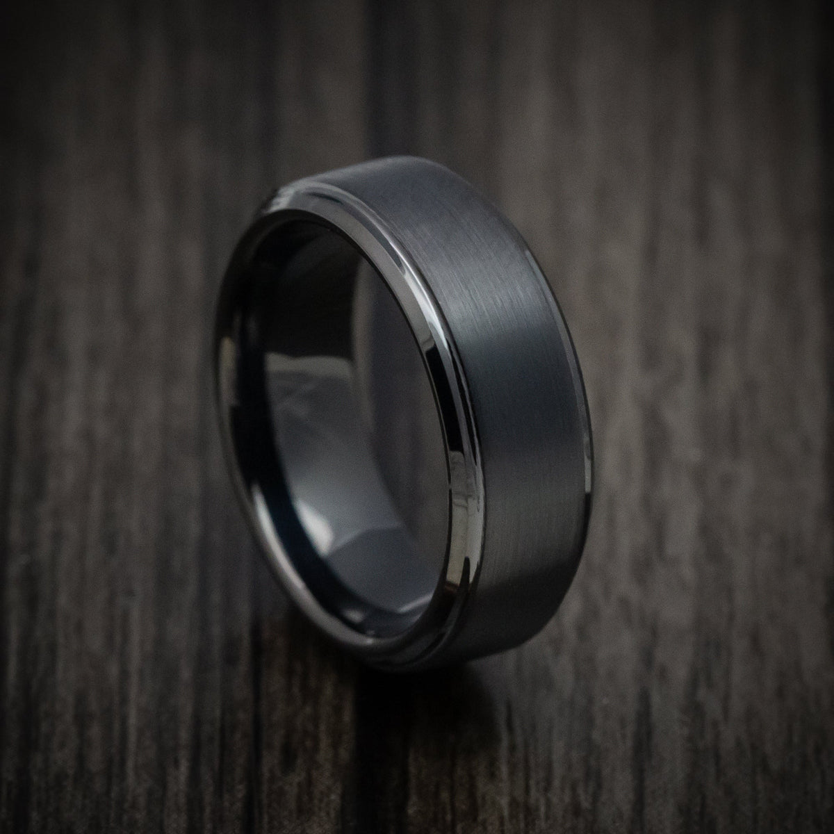 Steel XV - Black Tungsten Men's Wedding Ring with Satin Finish Band - Nura Lab