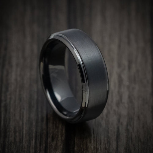 Steel XV - Black Tungsten Men's Wedding Ring with Satin Finish Band - Nura Lab