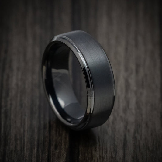 Steel XV - Black Tungsten Men's Wedding Ring with Satin Finish Band - Nura Lab