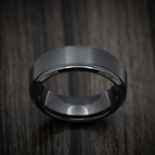 Steel XV - Black Tungsten Men's Wedding Ring with Satin Finish Band - view 2 - Nura Lab