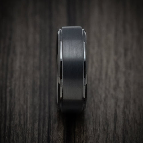 Steel XV - Black Tungsten Men's Wedding Ring with Satin Finish Band - view 3 - Nura Lab