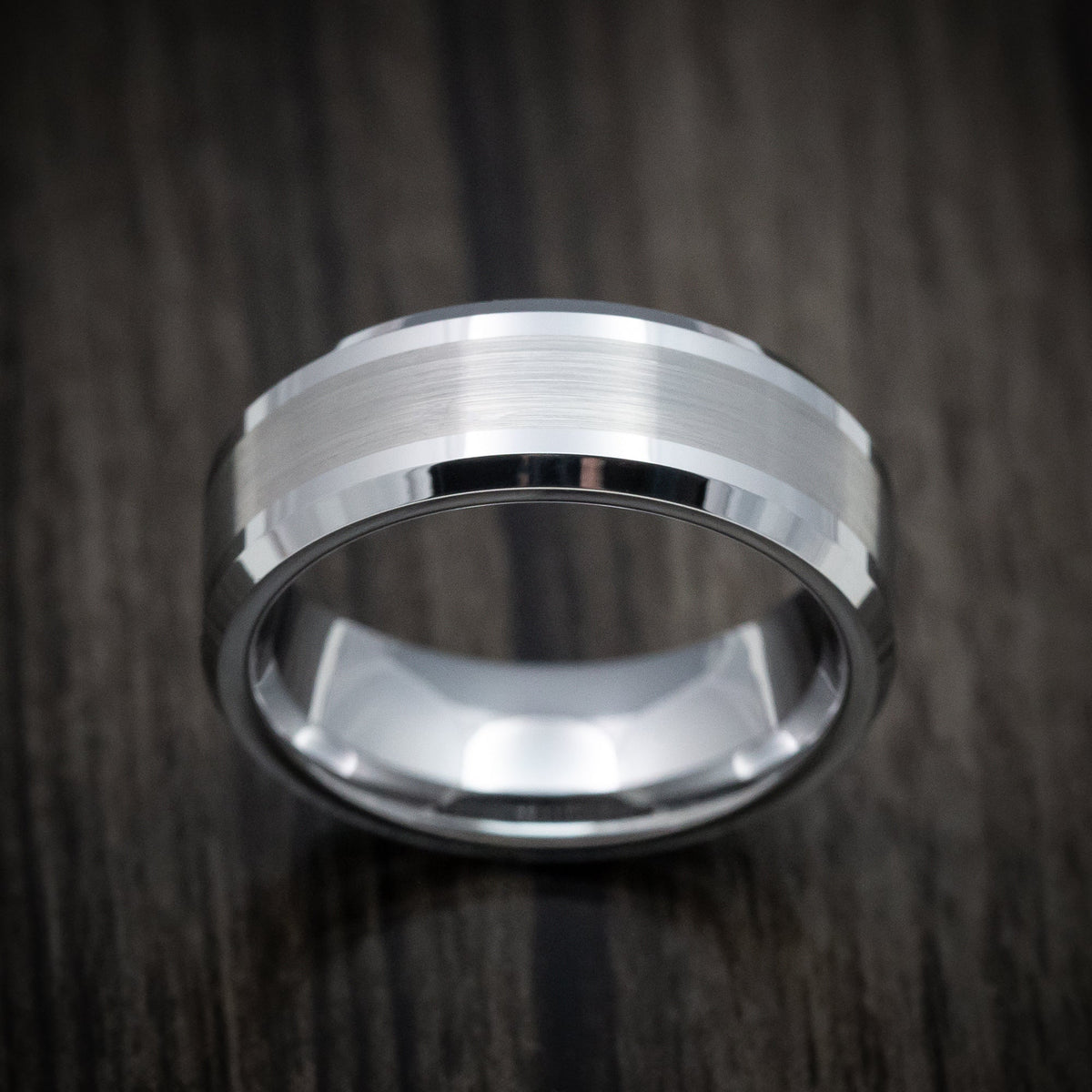 Voyager XVI - Tungsten Men's Wedding Ring with Satin Finish Band - view 2 - Nura Lab