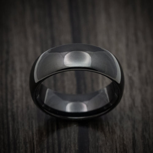 Oak XVI - Black Tungsten Men's Wedding Ring with Polish Finish Band - view 2 - Nura Lab