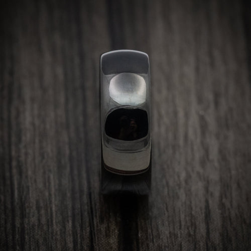Oak XVI - Black Tungsten Men's Wedding Ring with Polish Finish Band - view 3 - Nura Lab