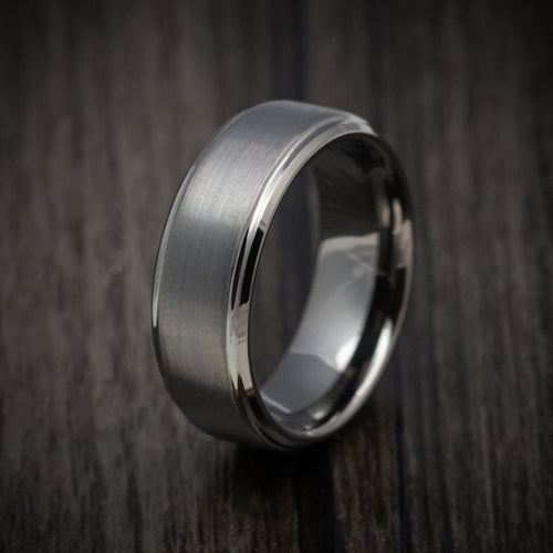 Knight XV - Gunmetal Tungsten Men's Wedding Ring with Satin Finish Band - view 4 - Nura Lab