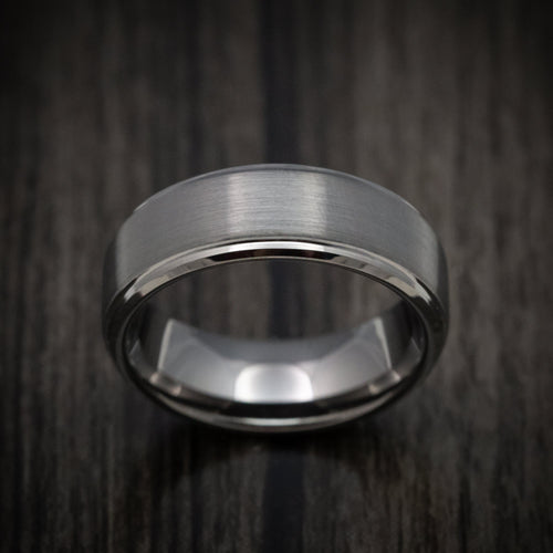 Knight XV - Gunmetal Tungsten Men's Wedding Ring with Satin Finish Band - view 2 - Nura Lab