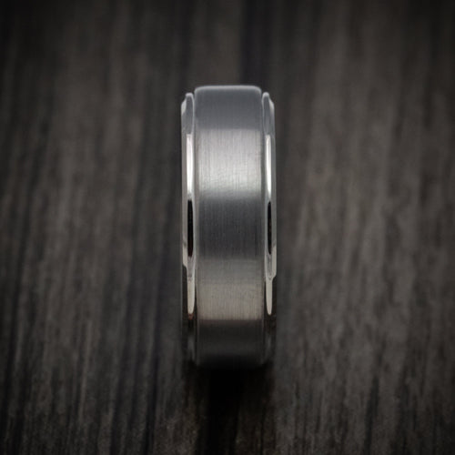 Knight XV - Gunmetal Tungsten Men's Wedding Ring with Satin Finish Band - view 3 - Nura Lab