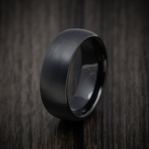 Ash XV - Black Tungsten Men's Wedding Ring with Satin Finish Band - view 4 - Nura Lab