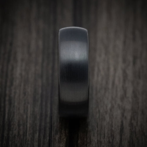 Ash XV - Black Tungsten Men's Wedding Ring with Satin Finish Band - view 3 - Nura Lab