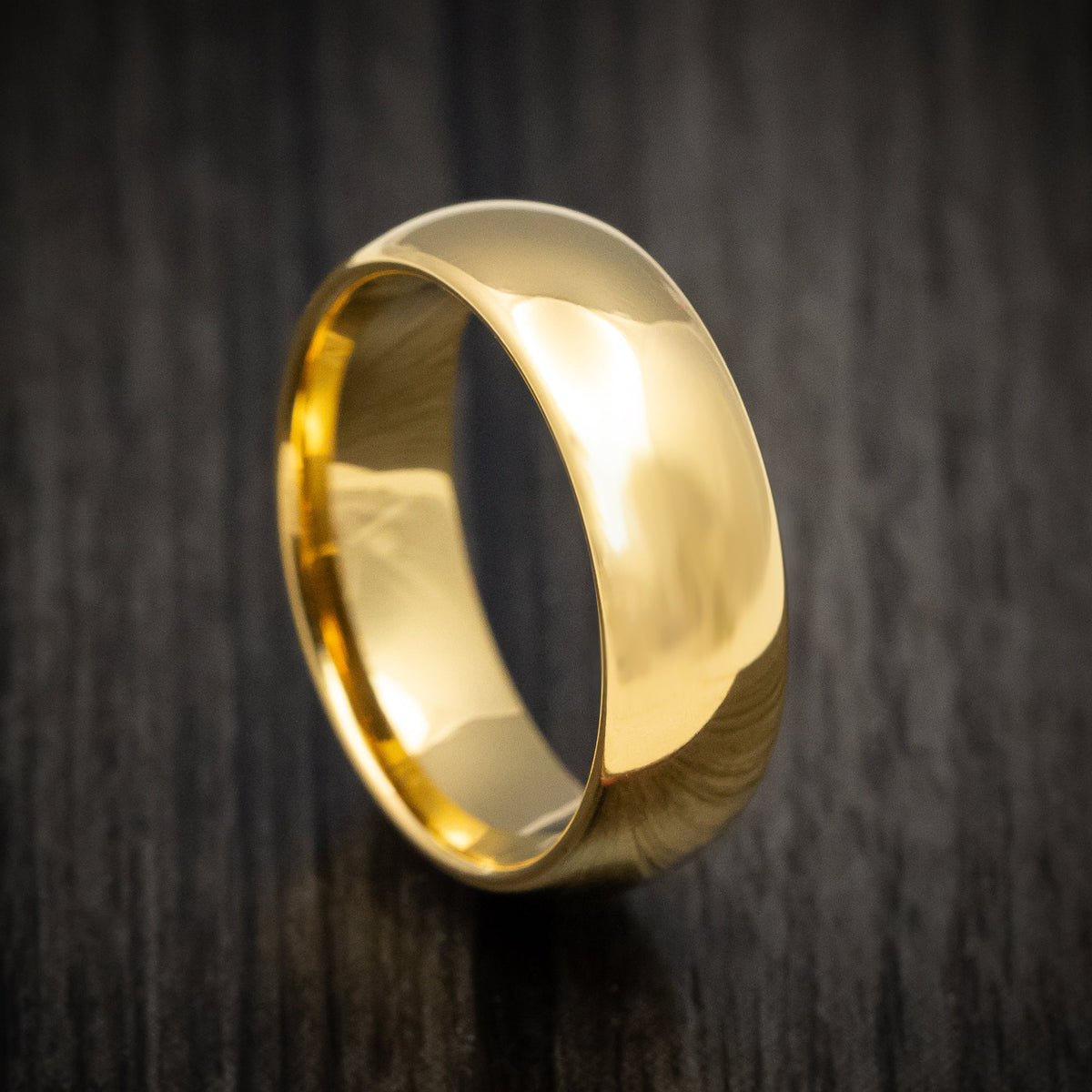 Timber XVI - Golden Tungsten Men's Wedding Ring with Polish Finish Band - Nura Lab