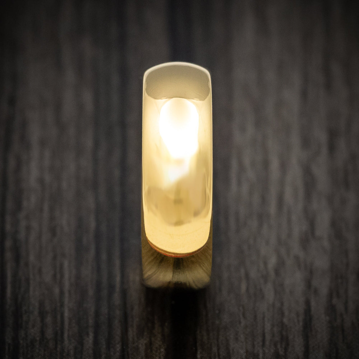 Timber XVI - Golden Tungsten Men's Wedding Ring with Polish Finish Band - view 3 - Nura Lab