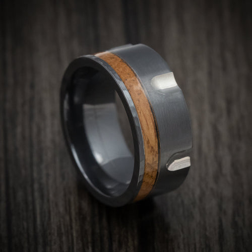 Canyon XIII - Black Zirconium and Wood Revolver Men's Wedding Ring - Nura Lab