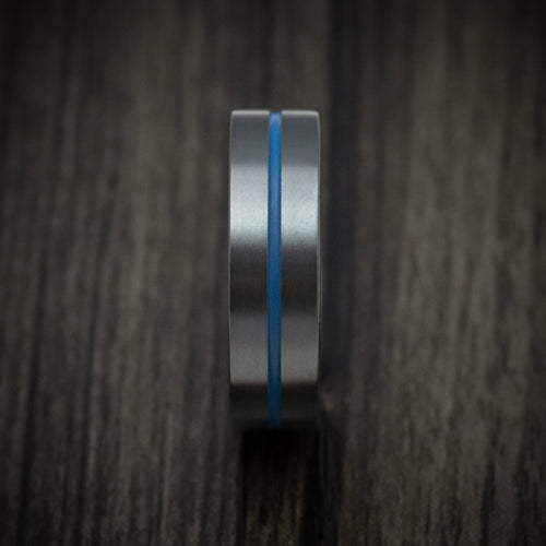 Nomad XVIII - Black Zirconium and Gold Sleeve Men's Wedding Ring with Cerakote Inlay - view 3 - Nura Lab