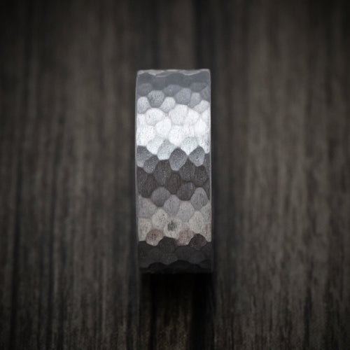 Glacier XIII - Hammered Tantalum Men's Wedding Ring with Wood Sleeve - view 3 - Nura Lab