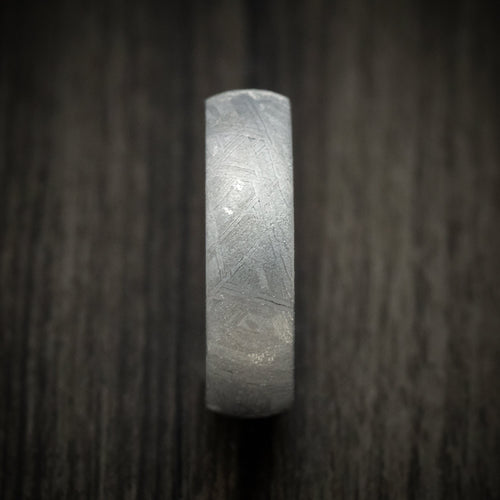 Pioneer XVII - Gibeon Meteorite Men's Wedding Ring with Black Mother of Pearl Shell Sleeve - view 4 - Nura Lab