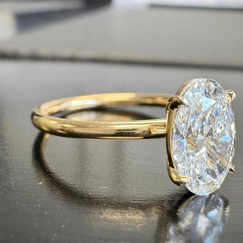 Savannah - Oval Hidden Halo Engagement Ring Raphana Jewellery