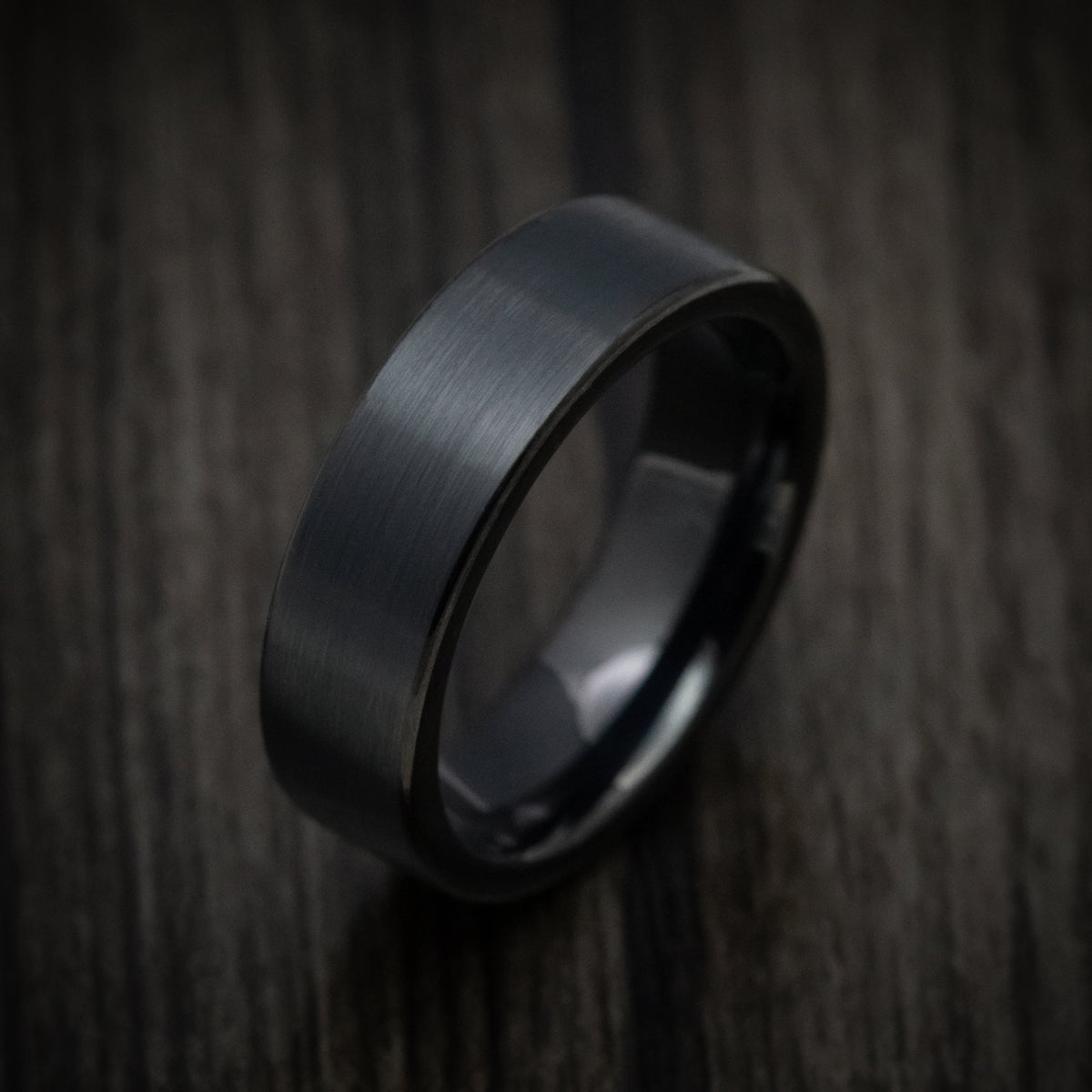 Solstice XV - Black Tungsten Men's Wedding Ring with Satin Finish - view 4 - Nura Lab