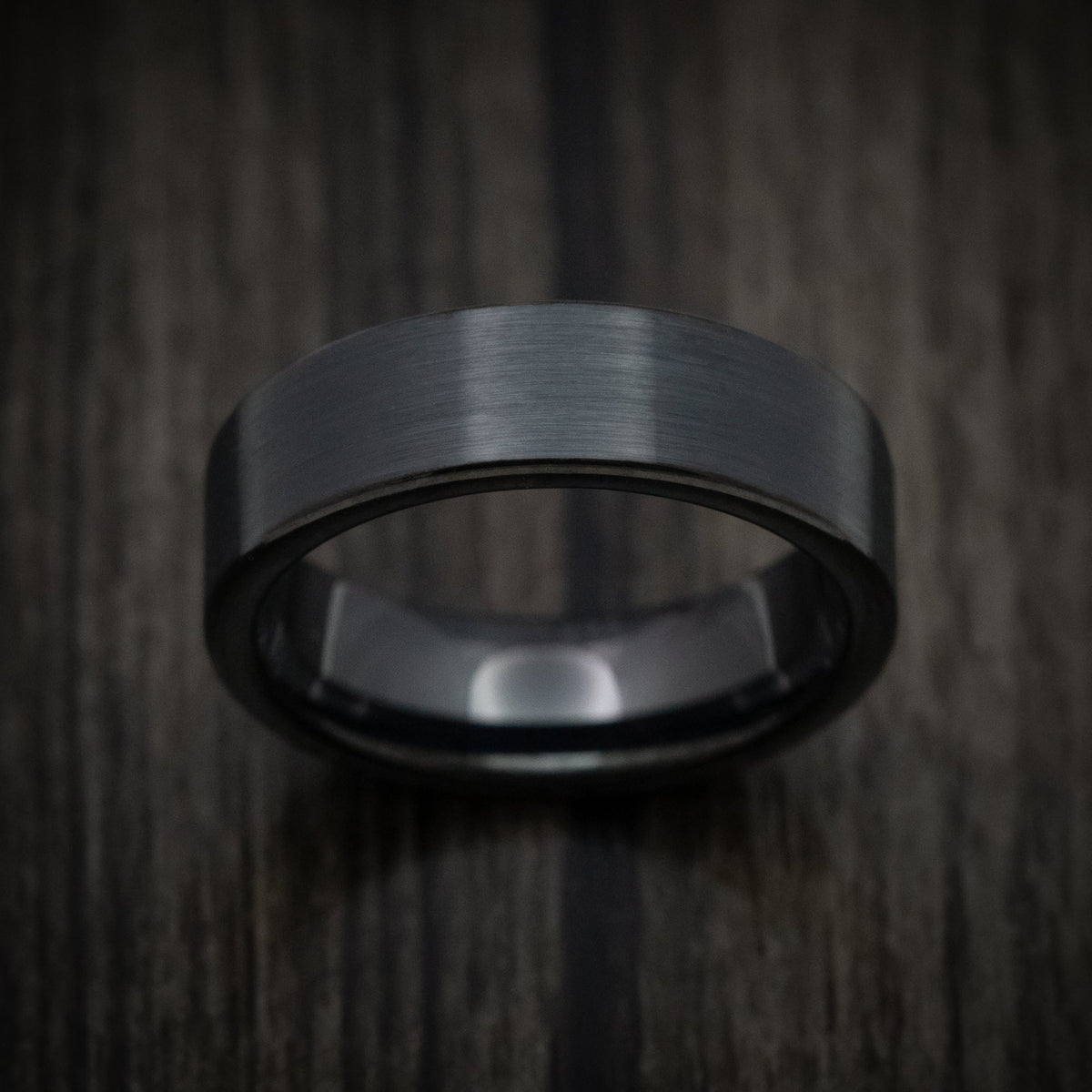 Solstice XV - Black Tungsten Men's Wedding Ring with Satin Finish - view 2 - Nura Lab