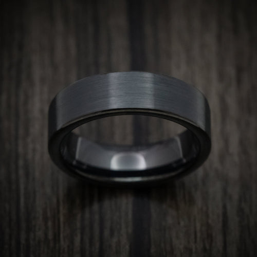 Solstice XV - Black Tungsten Men's Wedding Ring with Satin Finish - view 2 - Nura Lab