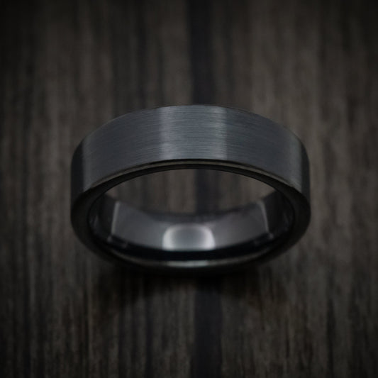 Solstice XV - Black Tungsten Men's Wedding Ring with Satin Finish - view 2 - Nura Lab