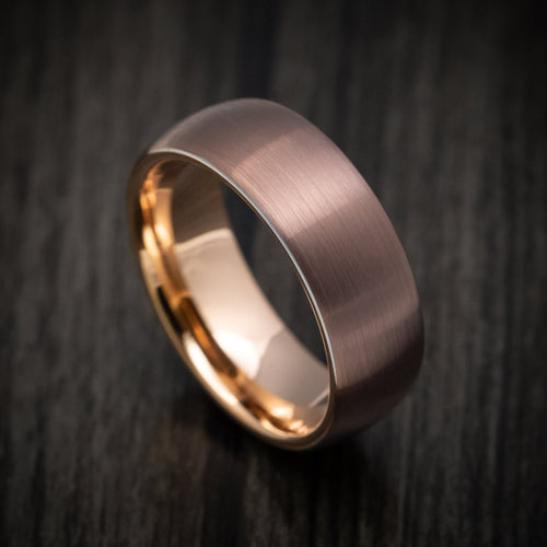 Voyager XV - Chocolate Tungsten Men's Wedding Ring with Golden Tungsten Sleeve - Nura Lab