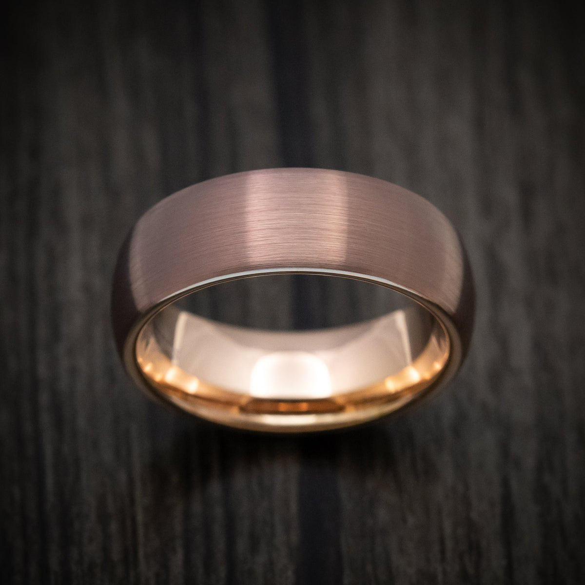 Voyager XV - Chocolate Tungsten Men's Wedding Ring with Golden Tungsten Sleeve - view 2 - Nura Lab