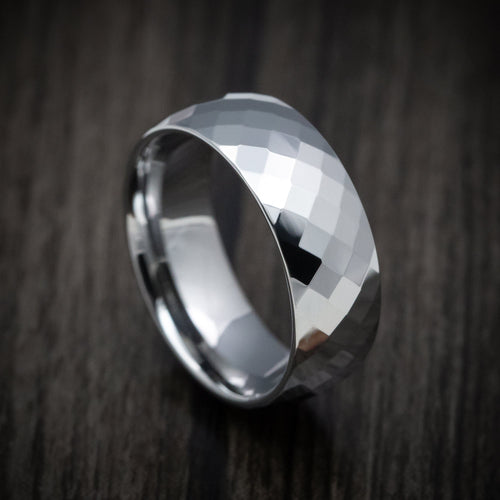 King Edward XVI - Tungsten Men's Wedding Ring with Faceted Design - Nura Lab