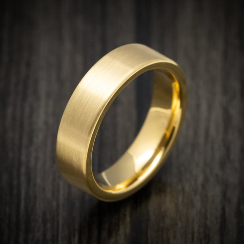 Ranger XV - Golden Tungsten Men's Wedding Ring with Satin Finish - view 3 - Nura Lab