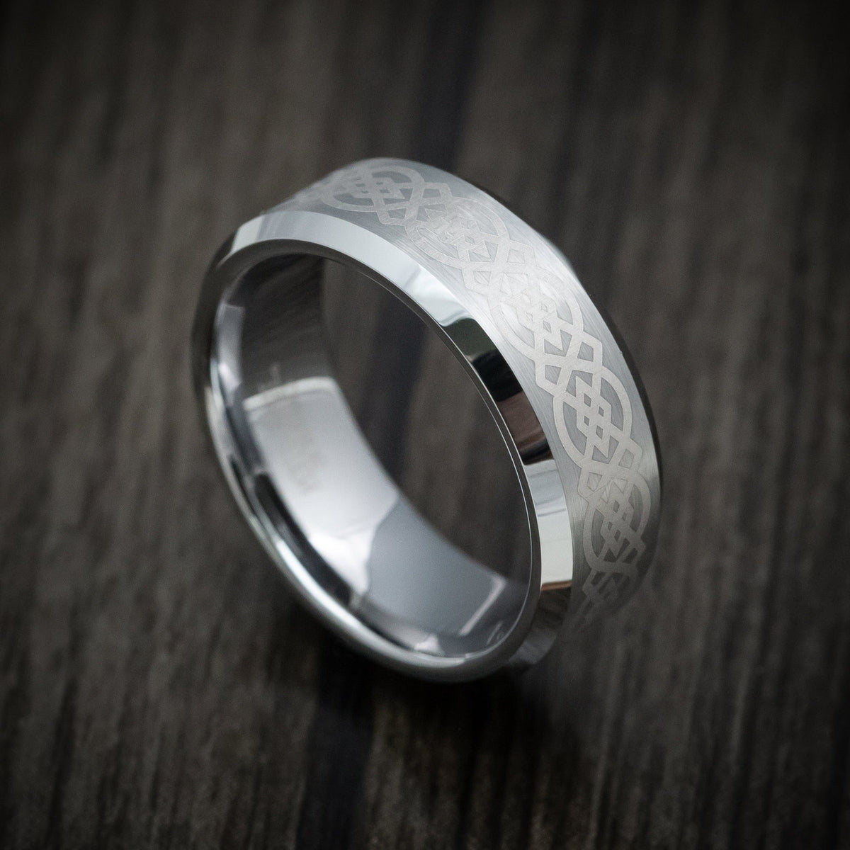 Maverick XVI - Tungsten Men's Wedding Ring with Celtic Knot Pattern - Nura Lab