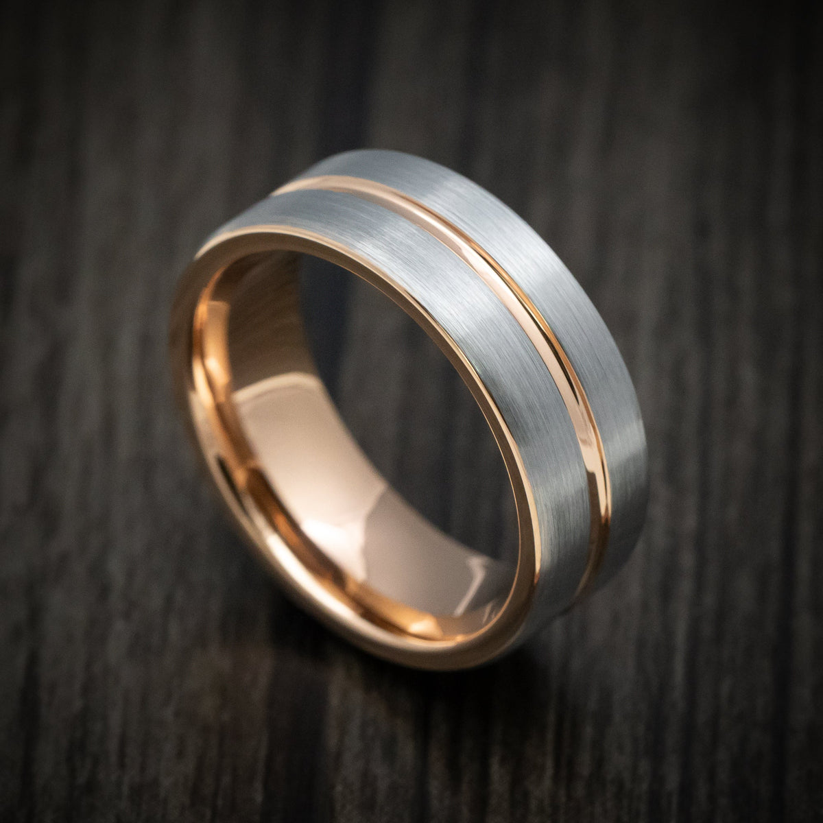 Navigator XV - Tungsten Men's Wedding Ring with Golden Inlay and Sleeve - Nura Lab