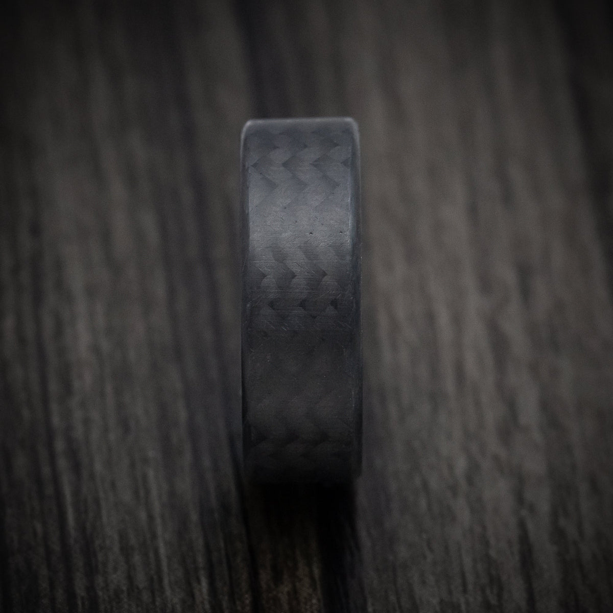 Dynasty XIV - Carbon Fiber Men's Wedding Ring with Teal Glow Sleeve - view 3 - Nura Lab