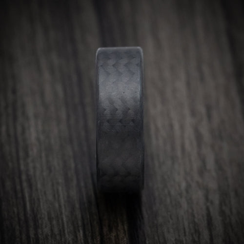Dynasty XIV - Carbon Fiber Men's Wedding Ring with Teal Glow Sleeve - view 3 - Nura Lab