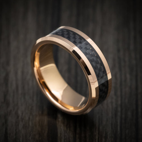 Griffin XIV - Golden Tungsten Men's Wedding Ring with Carbon Fiber Inlay - Nura Lab