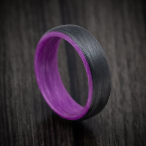 Bastion XIV - Carbon Fiber Men's Wedding Ring with Purple Glow Sleeve - Nura Lab