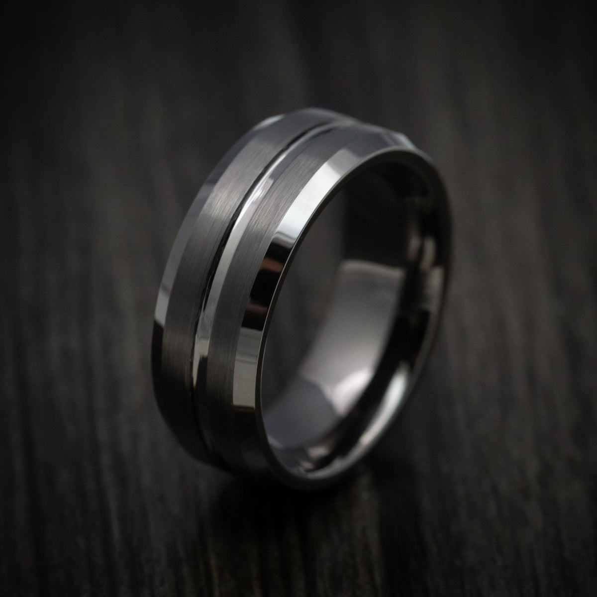 Dusk XV - Tungsten Men's Wedding Ring with Satin Finish - view 3 - Nura Lab