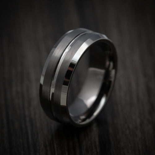 Dusk XV - Tungsten Men's Wedding Ring with Satin Finish - view 3 - Nura Lab